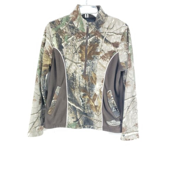 Realtree Camo Pullover Fleece Misses Med 8/10 Brown - Picture 1 of 7